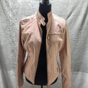 G by Guess Pink Faux Leather Moto Jacket - Size M - Used, As Is Read Description